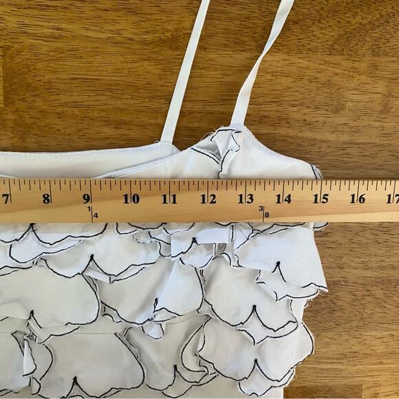 Cynthia Steffe Women's White Flower Petal Shirt Tank Top Size Small Maximalism - Picture 11 of 12